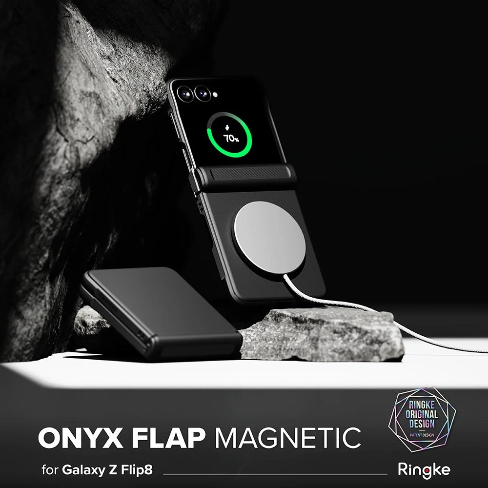 Funda MagSafe para Samsung Galaxy Z Flip8 F776, Ringke, Onyx Flap, Negra