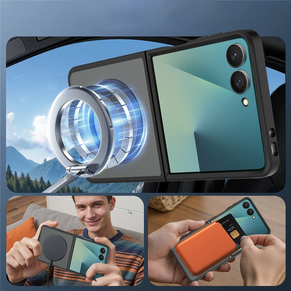Funda MagSafe para Samsung Galaxy Z Flip8 F776, Techsuit, PureFrost, Negra Satinada