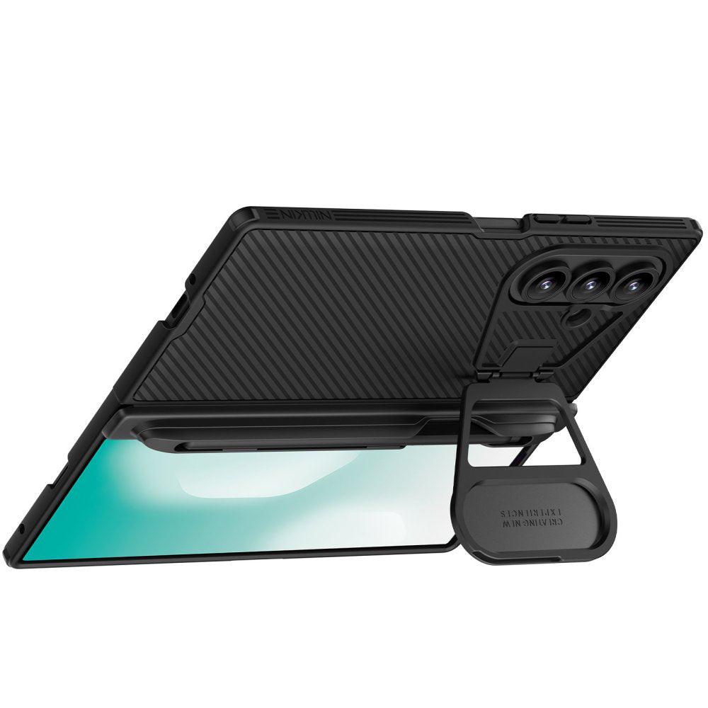 Funda MagSafe para Samsung Galaxy Z Fold7 F966, Nillkin, CamShield Prop con cubierta metálica para lente y soporte para S-Pen, Negra