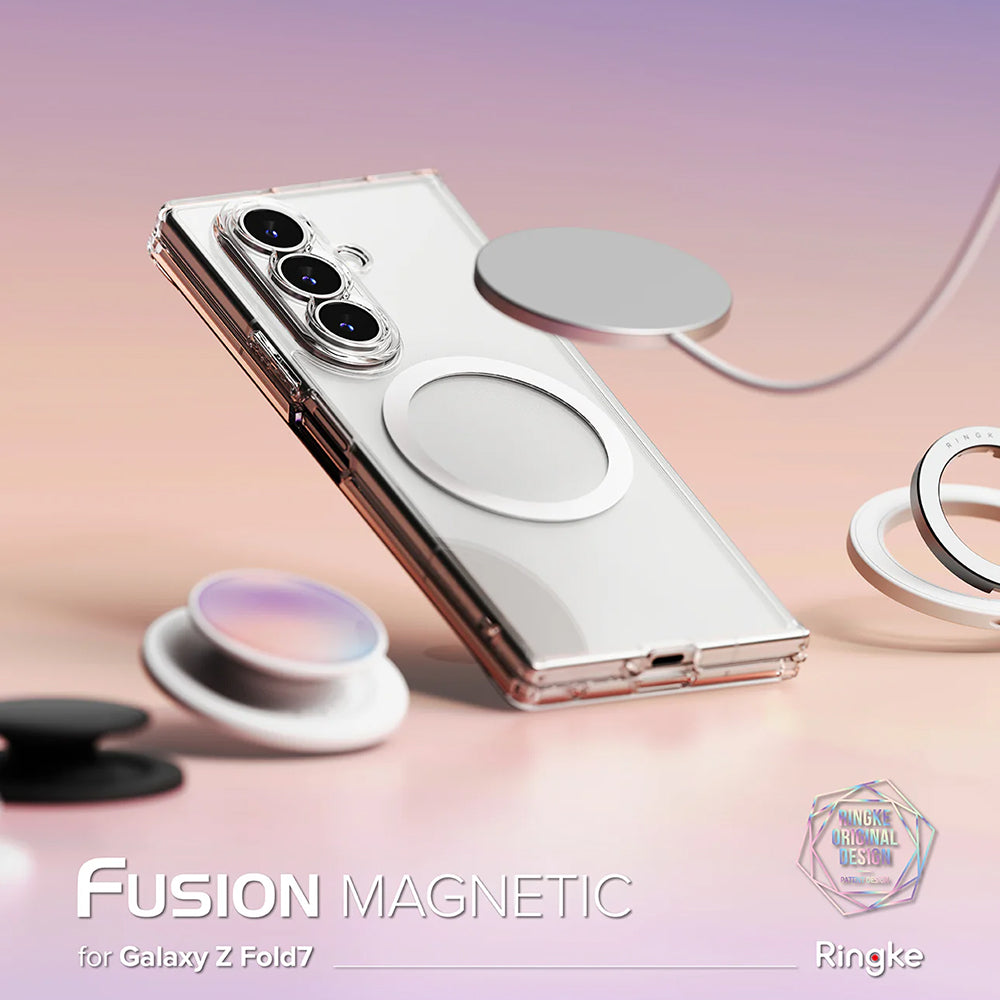 Funda MagSafe para Samsung Galaxy Z Fold7 F966, Ringke, Fusion, Transparente