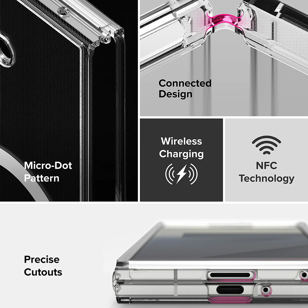 Funda MagSafe para Samsung Galaxy Z Fold7 F966, Ringke, Fusion, Transparente