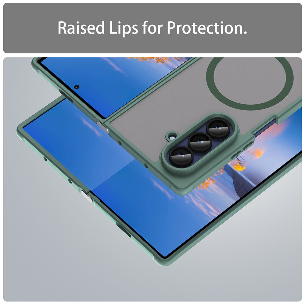 Funda MagSafe para Samsung Galaxy Z Fold7 F966, Techsuit, HaloFrost II, Verde