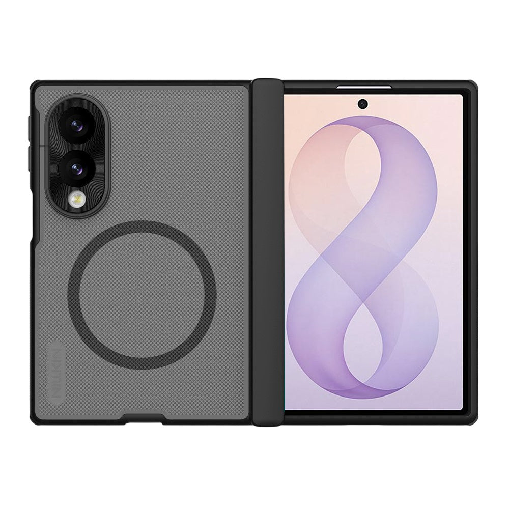Funda MagSafe para Samsung Galaxy Z Fold8 F971, Nillkin, Super Frosted Shield, Negra Transparente