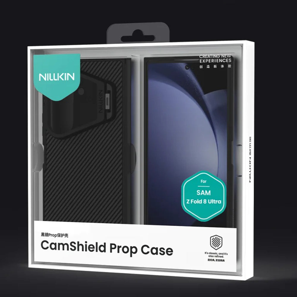Funda MagSafe para Samsung Galaxy Z Fold8 Ultra F976, Nillkin, CamShield Prop con cubierta de lente negra transparente, Negra