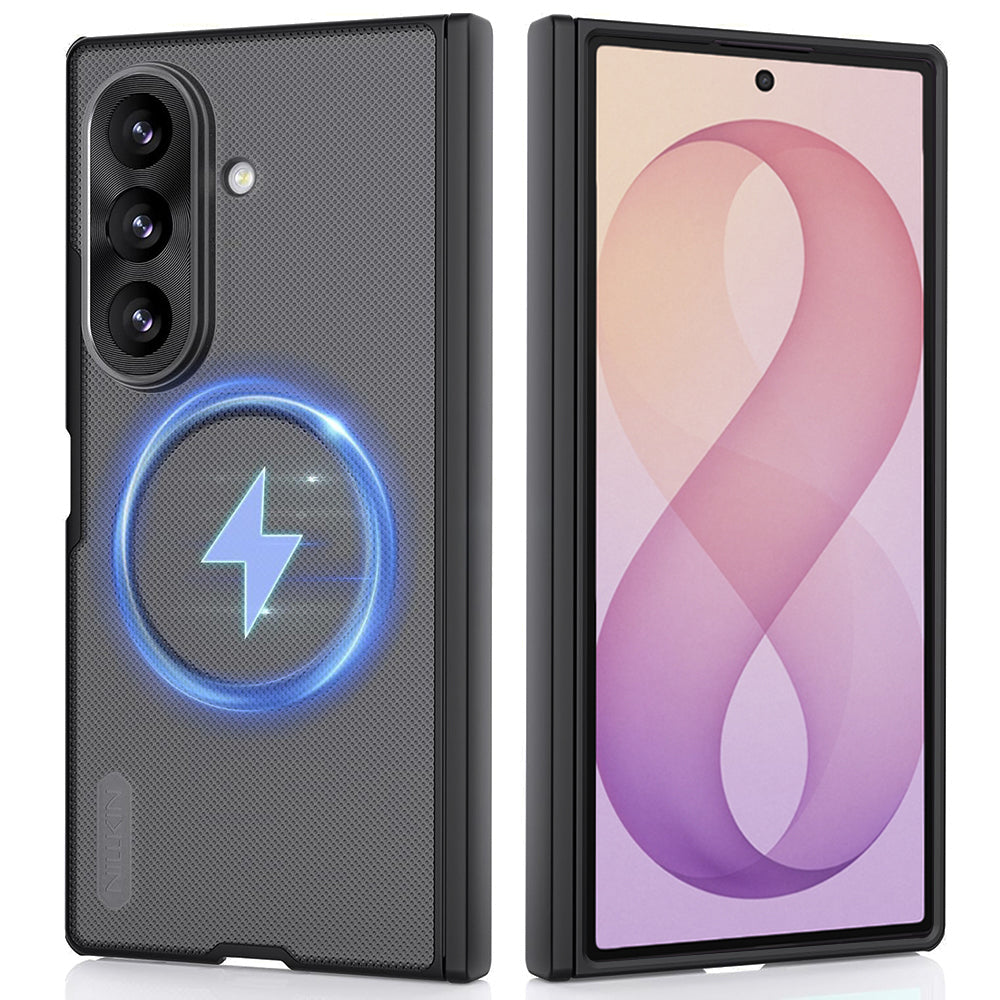Funda MagSafe para Samsung Galaxy Z Fold8 Ultra F976, Nillkin, Super Frosted Shield, Negra Transparente