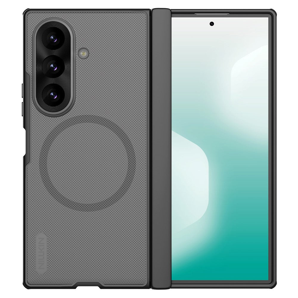 Funda MagSafe para Samsung Galaxy Z Fold8 Ultra F976, Nillkin, Super Frosted Shield, Negra Transparente
