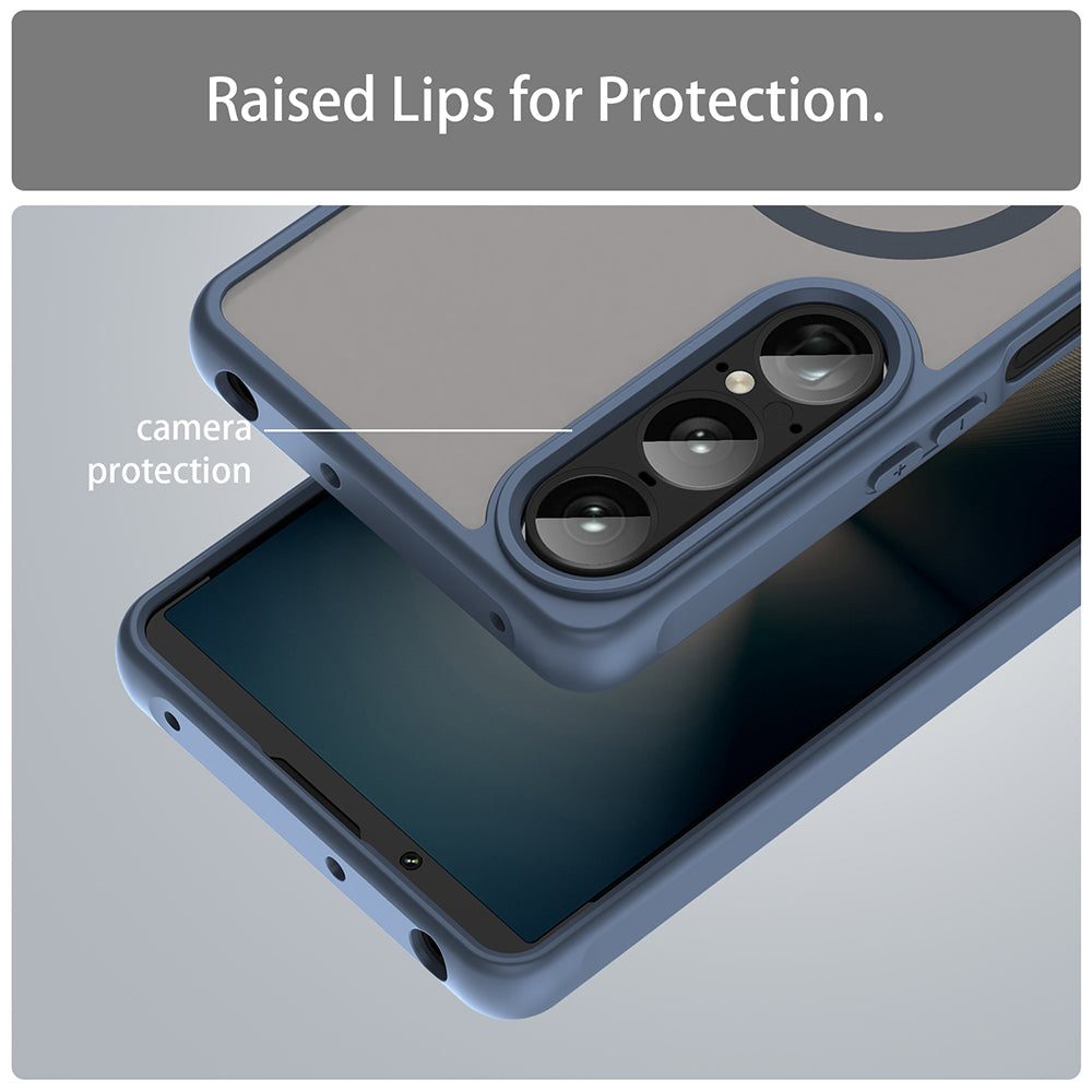 Funda MagSafe para Sony Xperia 1 VII, Techsuit, HaloFrost II, Azul Marino