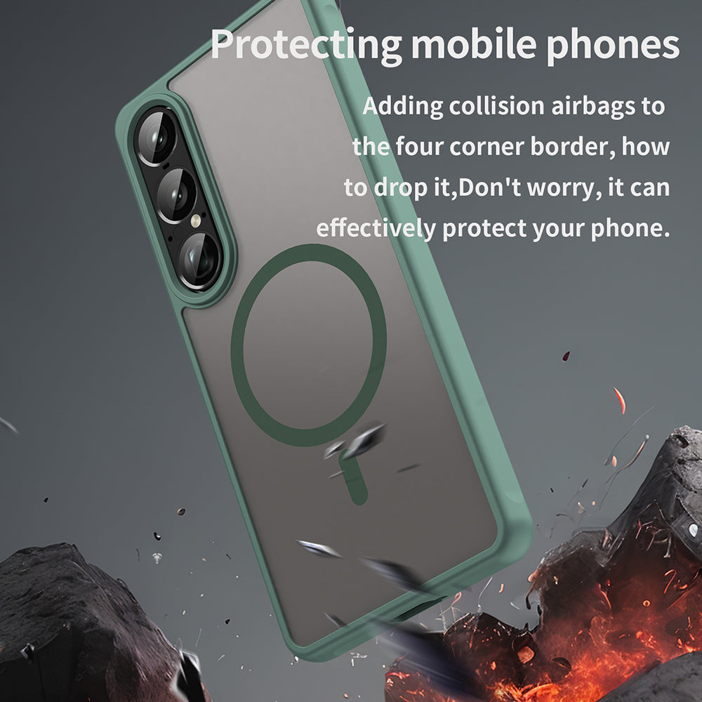 Funda MagSafe para Sony Xperia 1 VII, Techsuit, HaloFrost II, Verde