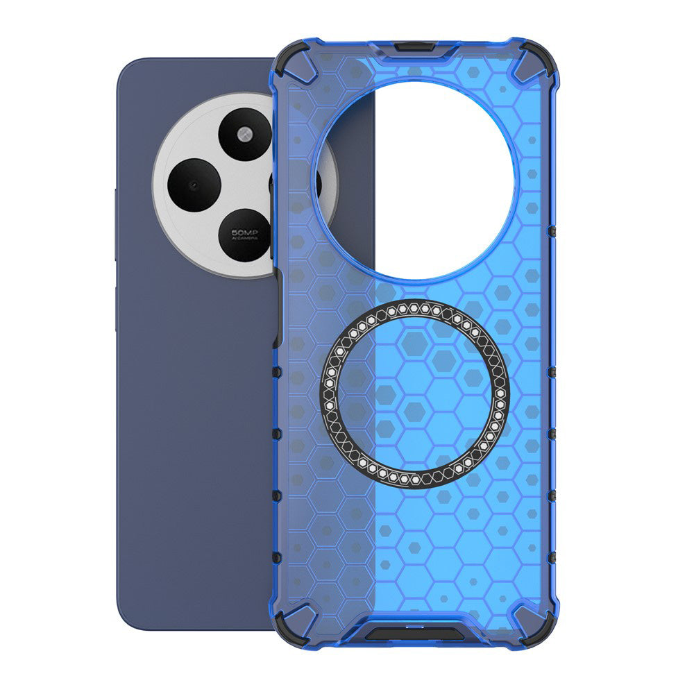 Funda MagSafe para Xiaomi Poco C75 / Redmi 14C, Techsuit, HoneyComb Shield, Azul