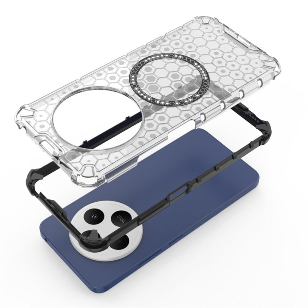 Funda MagSafe para Xiaomi Poco C75 / Redmi 14C, Techsuit, HoneyComb Shield, Negra
