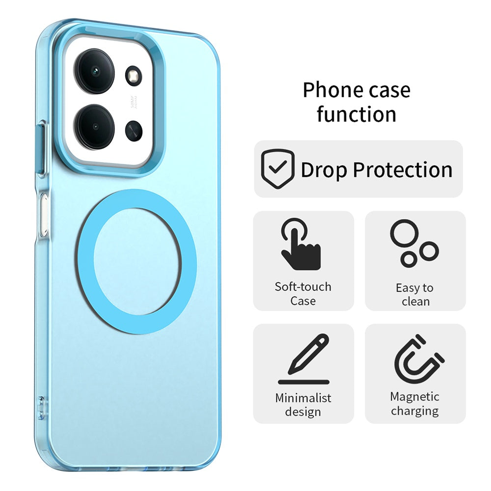 Funda MagSafe para Xiaomi Poco C85 4G / Redmi 15C 5G / 15C 4G, Techsuit, CandyCase, Azul