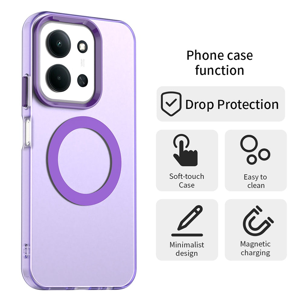 Funda MagSafe para Xiaomi Poco C85 4G / Redmi 15C 5G / 15C 4G, Techsuit, CandyCase, Morado