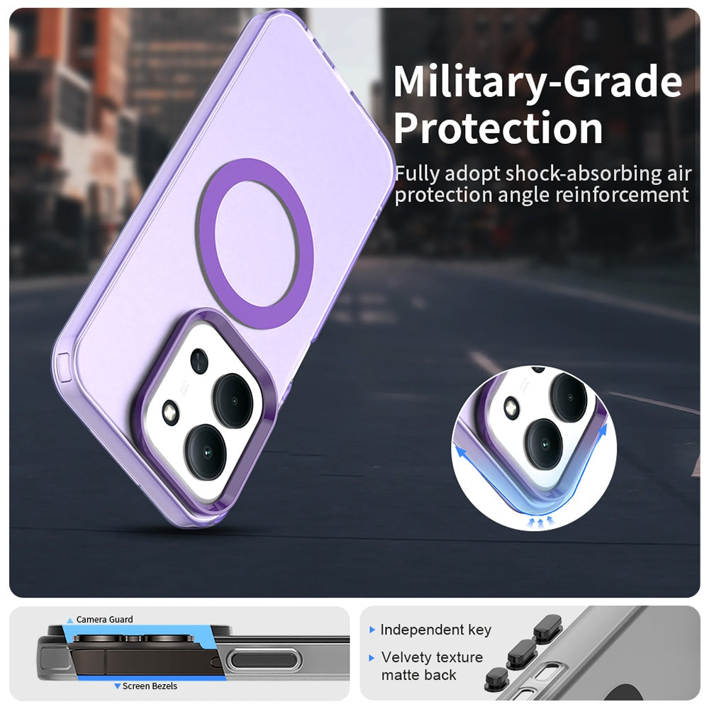 Funda MagSafe para Xiaomi Poco C85 4G / Redmi 15C 5G / 15C 4G, Techsuit, CandyCase, Morado