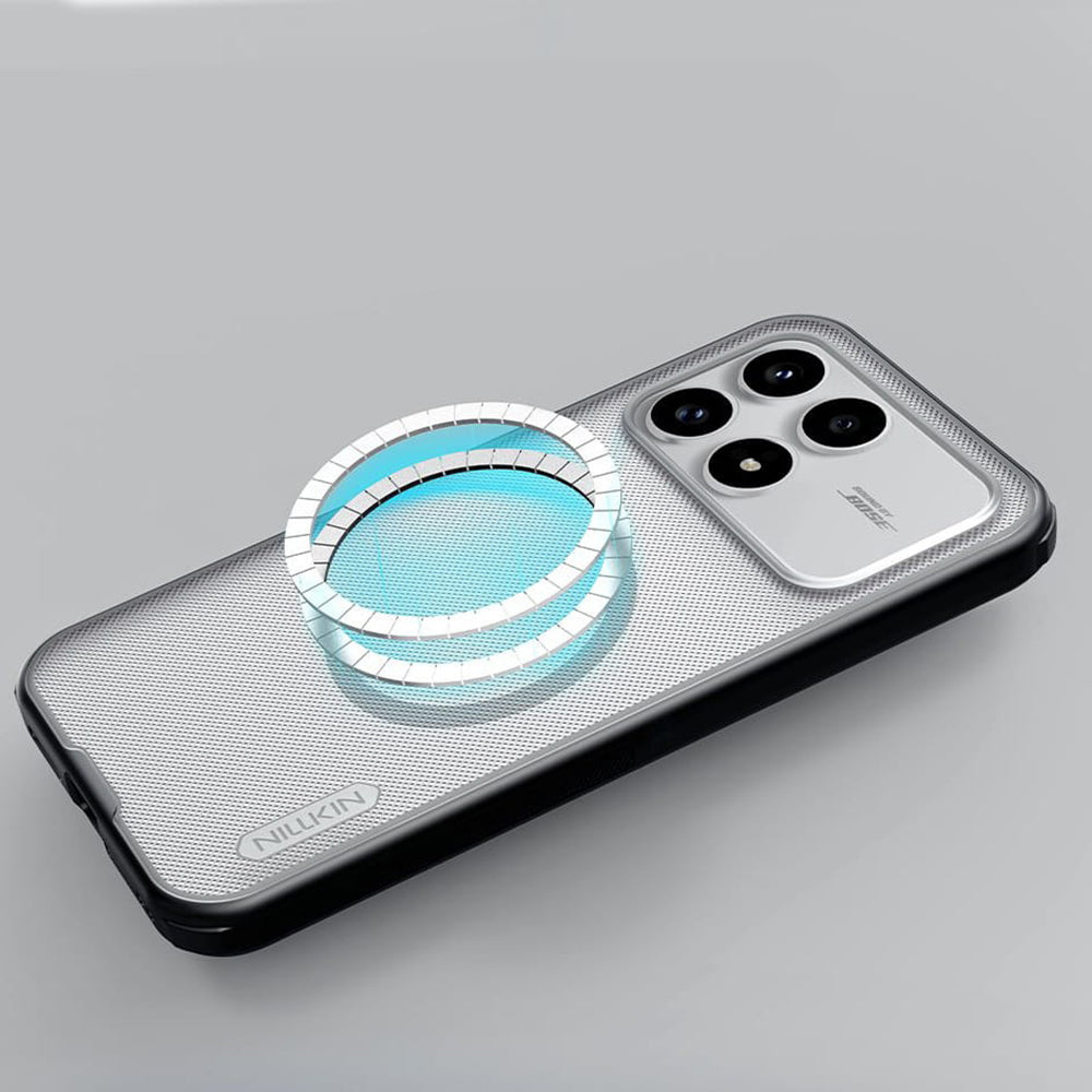 Funda MagSafe para Xiaomi Poco F8 Pro, Nillkin, Super Shield Pro, Negra Transparente Satinada
