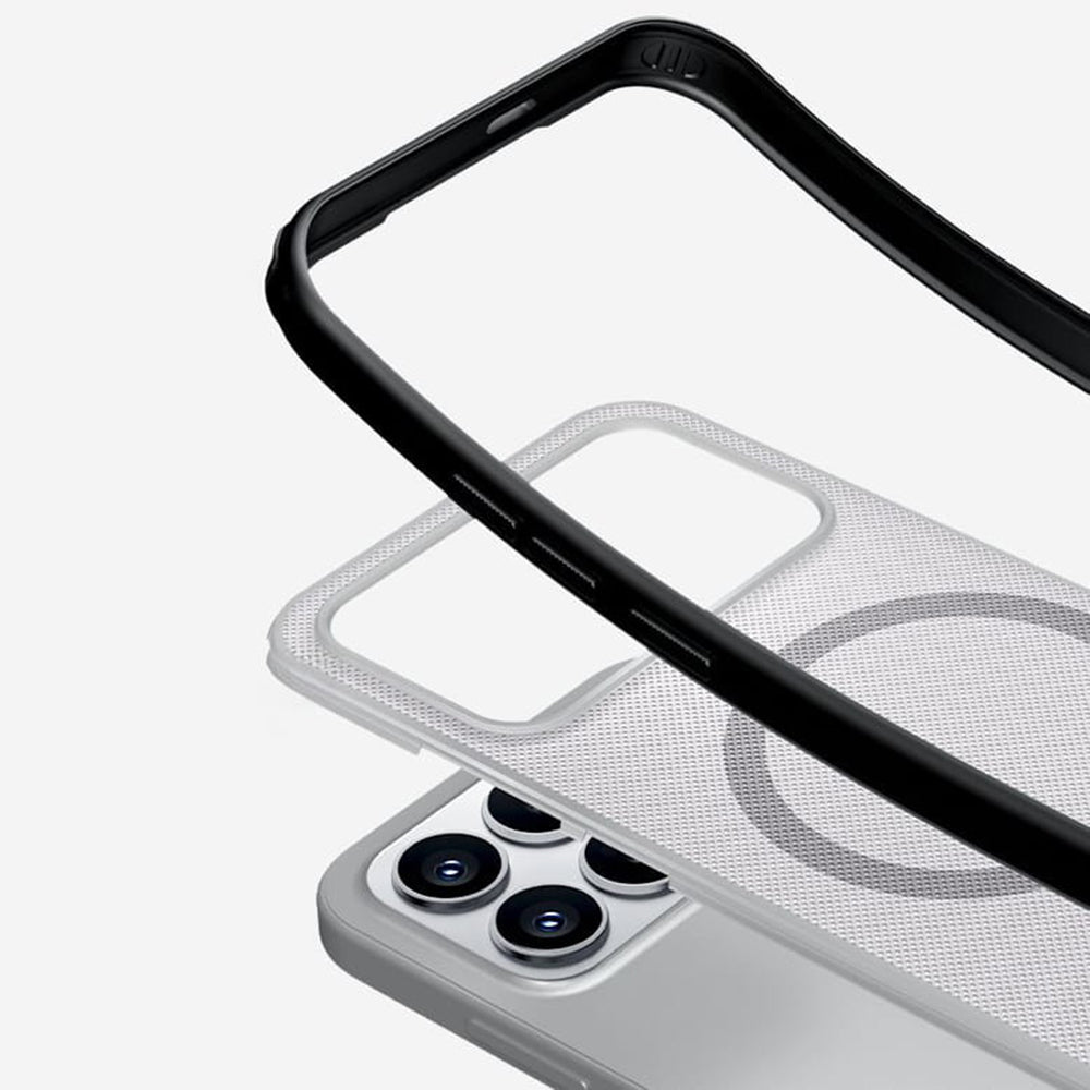 Funda MagSafe para Xiaomi Poco F8 Pro, Nillkin, Super Shield Pro, Negra Transparente Satinada