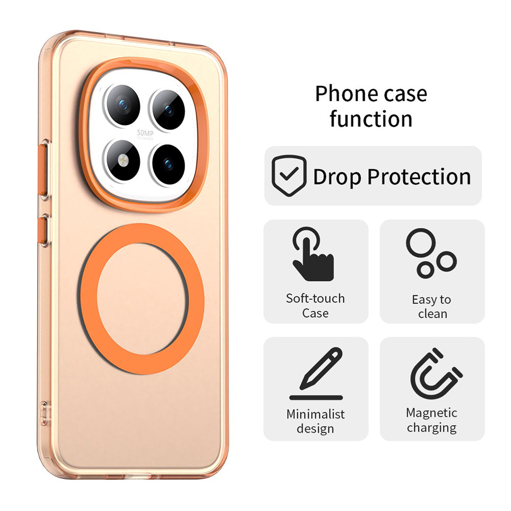 Funda MagSafe para Xiaomi Poco M8 Pro / Redmi Note 15 Pro+ 5G, Techsuit, CandyCase, Naranja