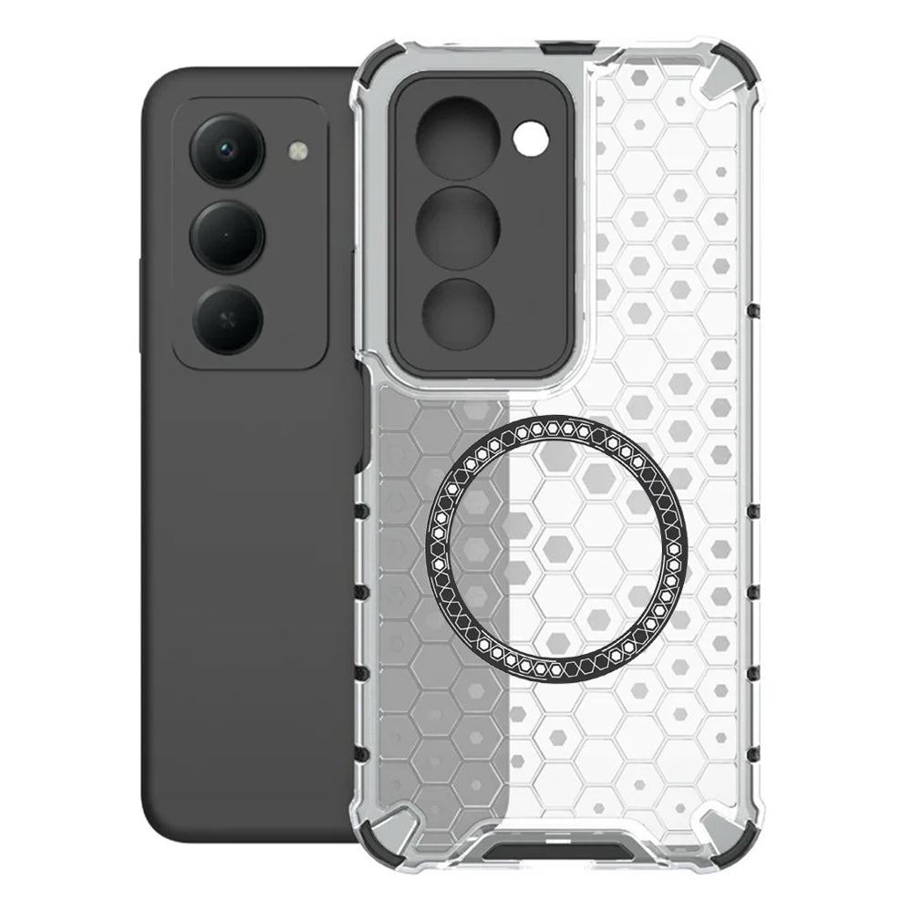 Funda MagSafe para Xiaomi Redmi 15 5G / 15 4G, Techsuit, HoneyComb Shield, Blanca