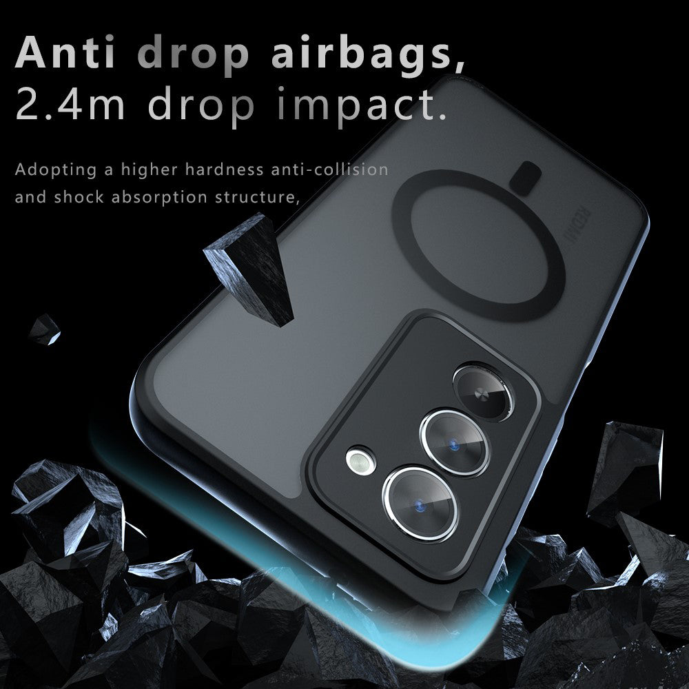 Funda MagSafe para Xiaomi Redmi 15 5G / 15 4G, Techsuit, PureFrost, Negra Satinada