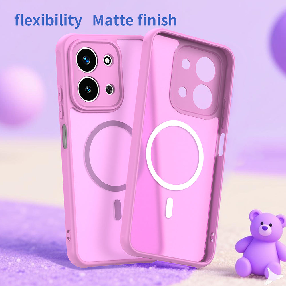 Funda MagSafe para Xiaomi Redmi 15C 5G / 15C 4G, Techsuit, HaloFrost II, Rosa