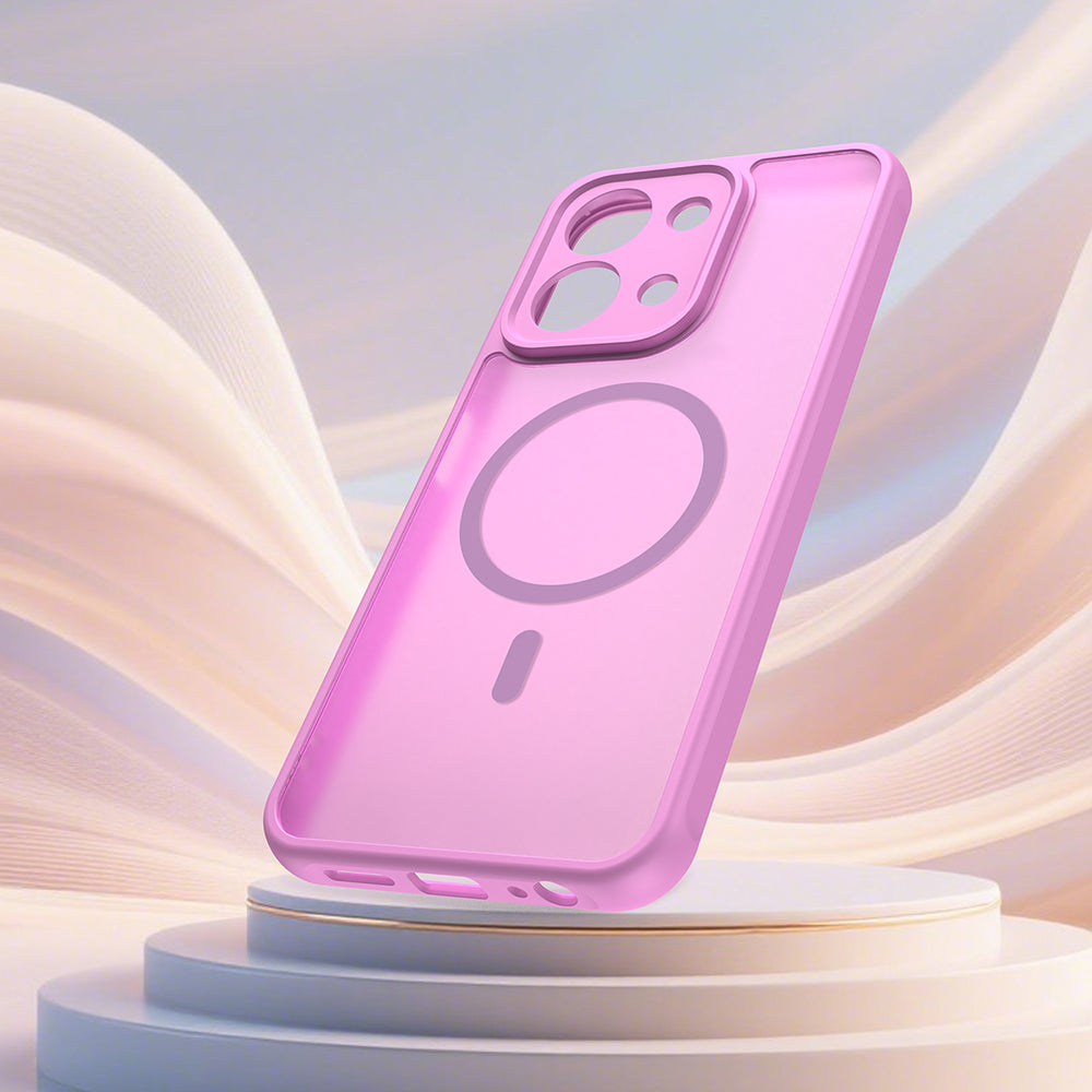 Funda MagSafe para Xiaomi Redmi 15C 5G / 15C 4G, Techsuit, HaloFrost II, Rosa