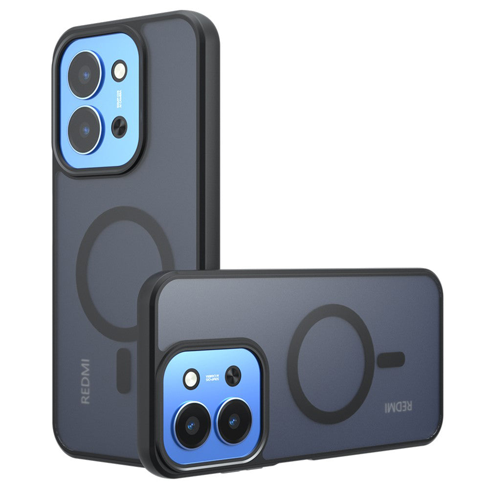 Funda MagSafe para Xiaomi Redmi 15C 5G / 15C 4G, Techsuit, PureFrost, Negra Satinada