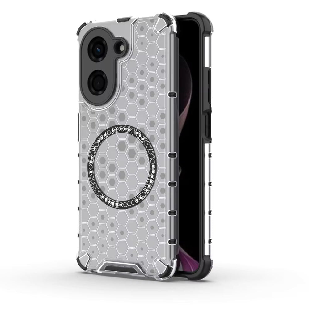 Funda MagSafe para Xiaomi Redmi A5 4G (Regional), Techsuit, HoneyComb Shield, Blanca