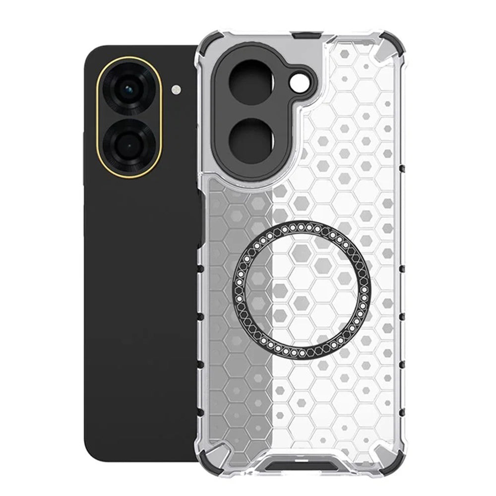 Funda MagSafe para Xiaomi Redmi A5 4G (Regional), Techsuit, HoneyComb Shield, Blanca