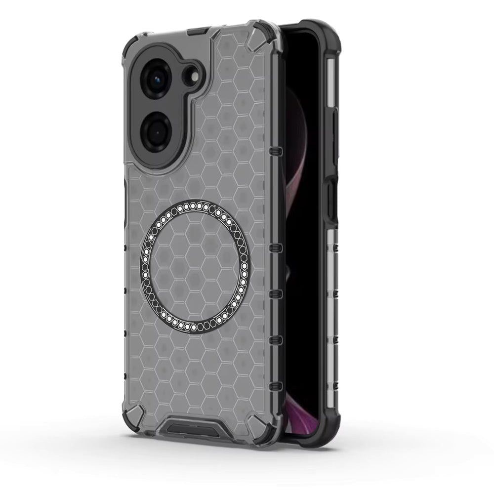 Funda MagSafe para Xiaomi Redmi A5 4G (Regional), Techsuit, HoneyComb Shield, Negra