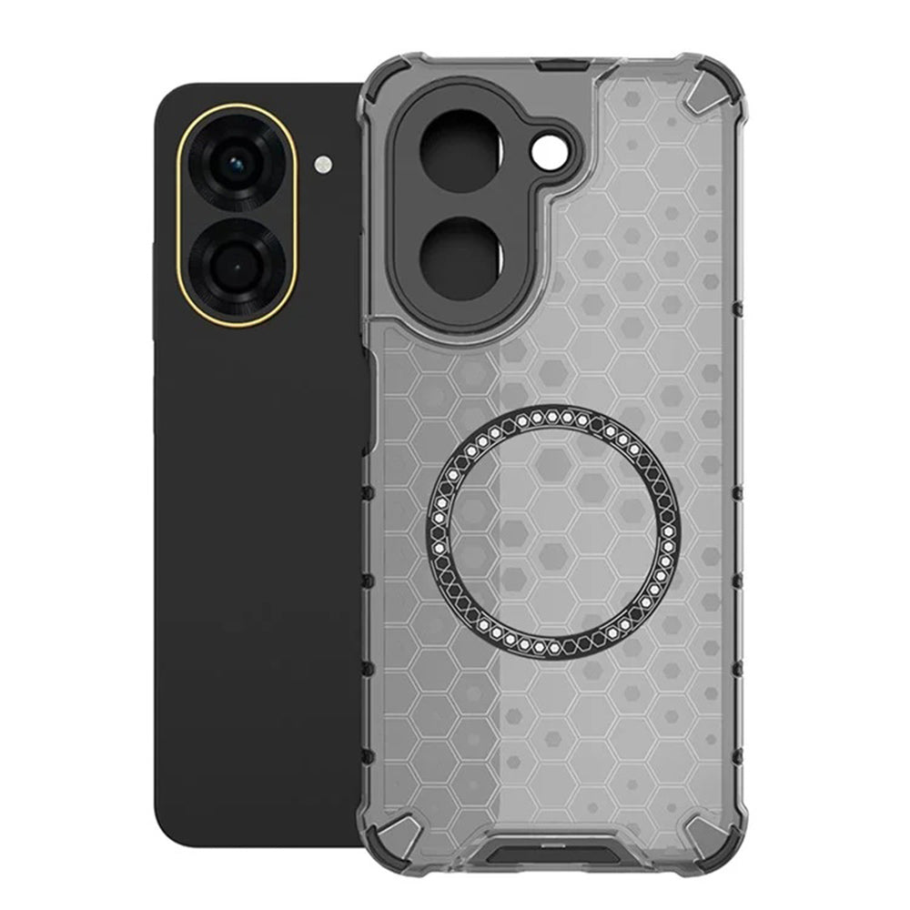 Funda MagSafe para Xiaomi Redmi A5 4G (Regional), Techsuit, HoneyComb Shield, Negra