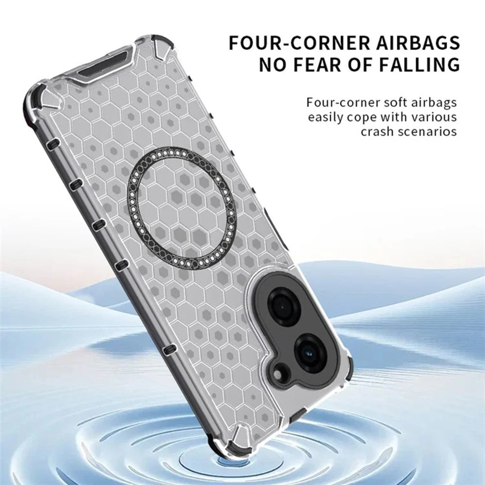 Funda MagSafe para Xiaomi Redmi A5 4G (Regional), Techsuit, HoneyComb Shield, Negra