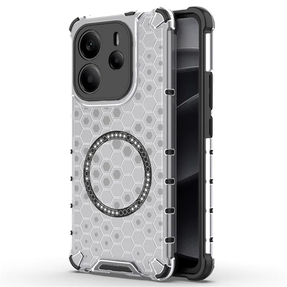 Funda MagSafe para Xiaomi Redmi Note 14 4G (Regional), Techsuit, HoneyComb Shield, Blanca