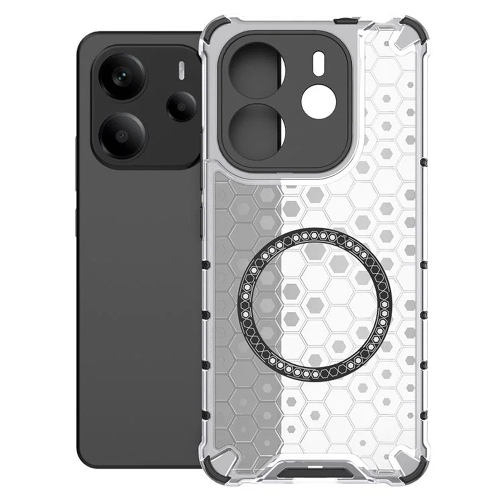 Funda MagSafe para Xiaomi Redmi Note 14 4G (Regional), Techsuit, HoneyComb Shield, Blanca