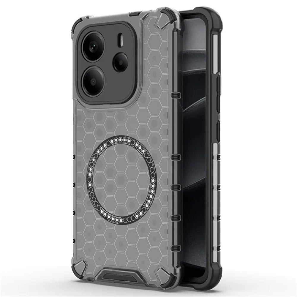 Funda MagSafe para Xiaomi Redmi Note 14 4G (Regional), Techsuit, HoneyComb Shield, Negra