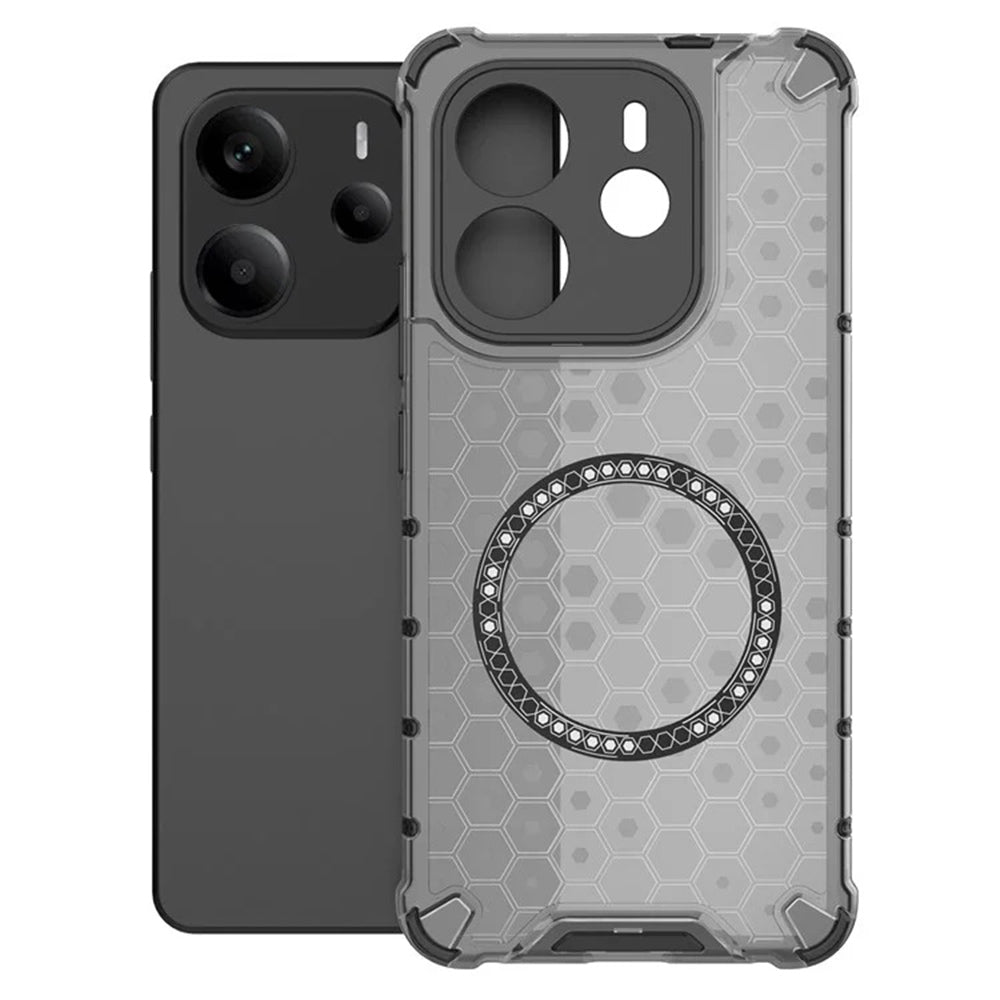 Funda MagSafe para Xiaomi Redmi Note 14 4G (Regional), Techsuit, HoneyComb Shield, Negra