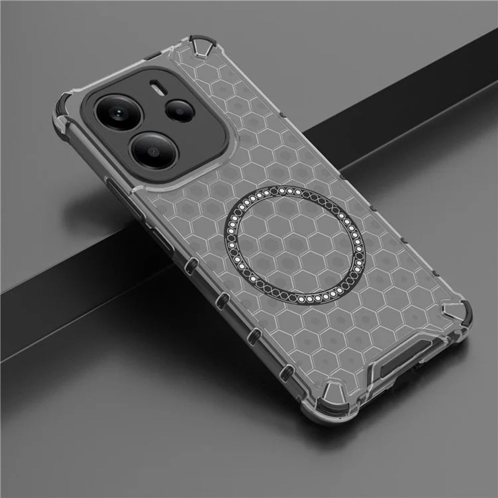 Funda MagSafe para Xiaomi Redmi Note 14 4G (Regional), Techsuit, HoneyComb Shield, Negra