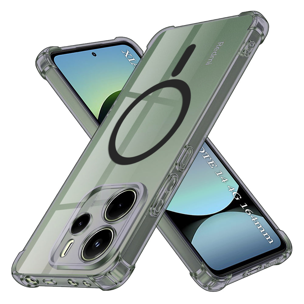 Funda MagSafe para Xiaomi Redmi Note 14 4G (Regional), Techsuit, Transparente a prueba de golpes, Ahumada