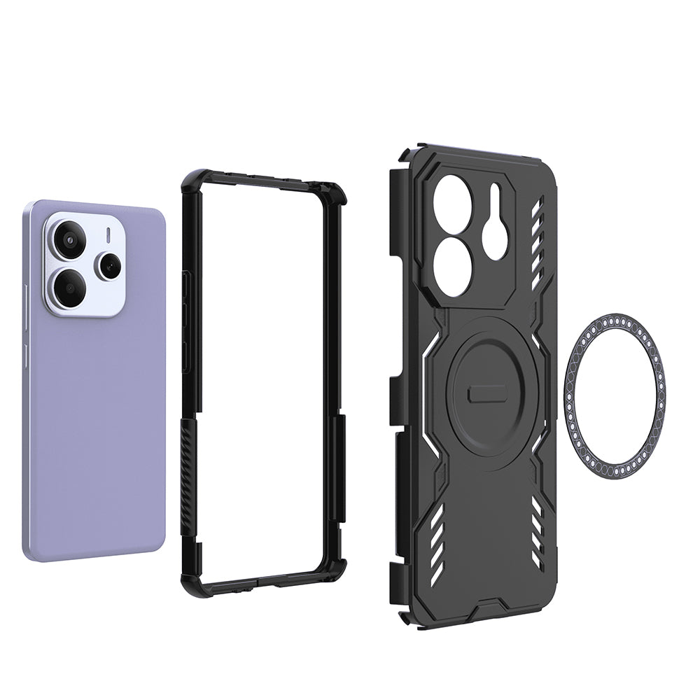 Funda MagSafe para Xiaomi Redmi Note 14 5G, Techsuit, ArmorMag, Negra