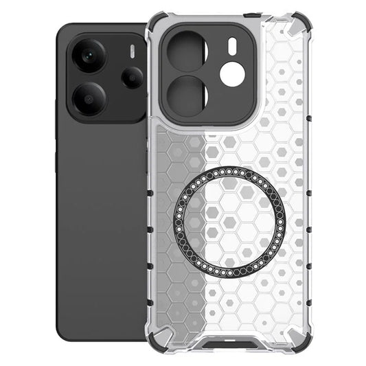 Funda MagSafe para Xiaomi Redmi Note 14 5G, Techsuit, HoneyComb Shield, Blanca