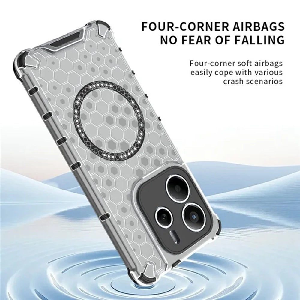 Funda MagSafe para Xiaomi Redmi Note 14 5G, Techsuit, HoneyComb Shield, Negra