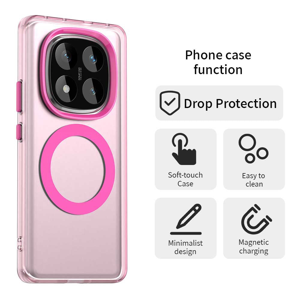 Funda MagSafe para Xiaomi Redmi Note 14 Pro 4G, Techsuit, CandyCase, Rosa