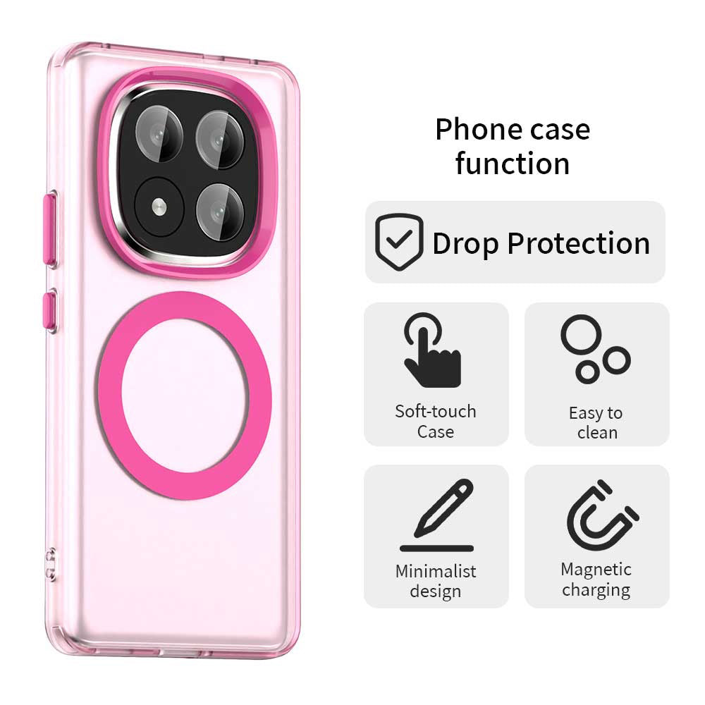 Funda MagSafe para Xiaomi Redmi Note 14 Pro+ 5G, Techsuit, CandyCase, Rosa