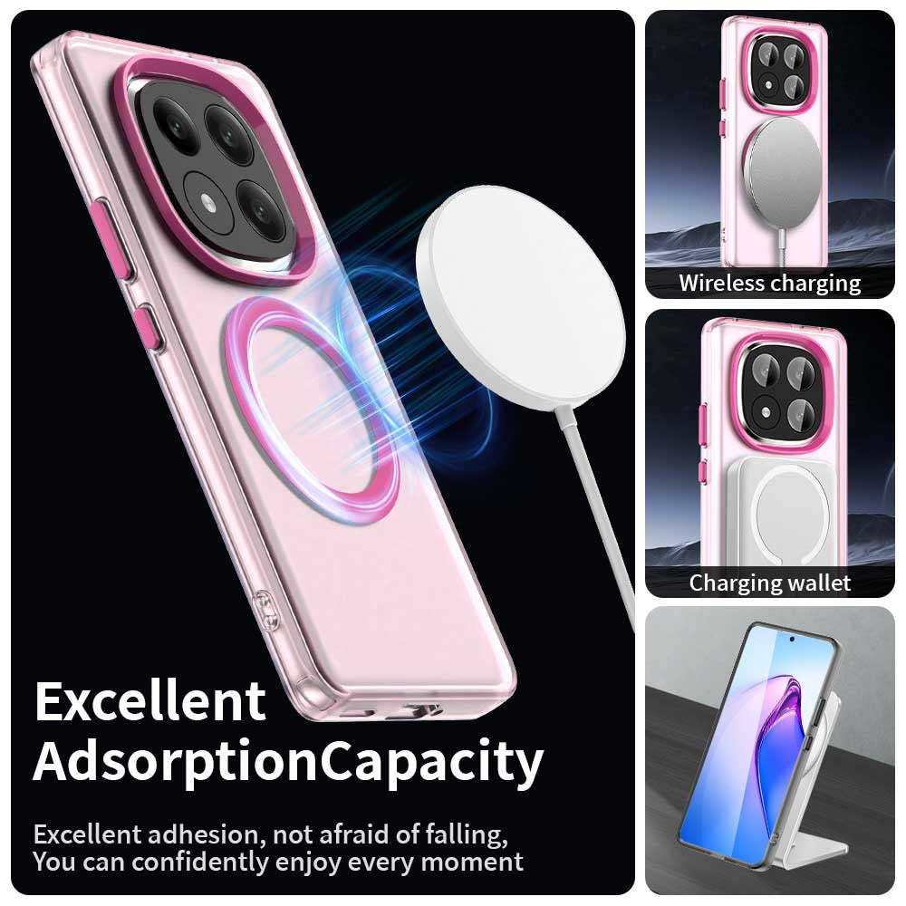 Funda MagSafe para Xiaomi Redmi Note 14 Pro+ 5G, Techsuit, CandyCase, Rosa