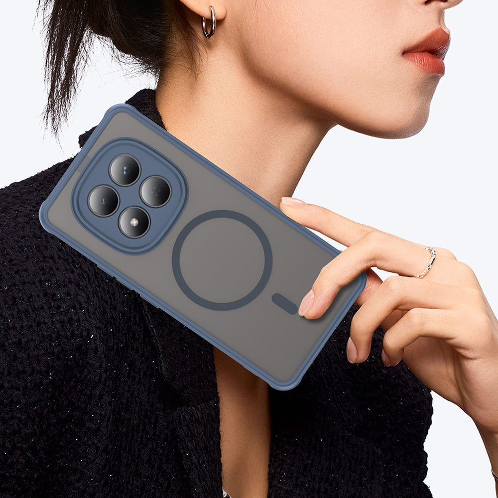 Funda MagSafe para Xiaomi Redmi Note 15 Pro 4G, Techsuit, HaloFrost II, Azul Marino