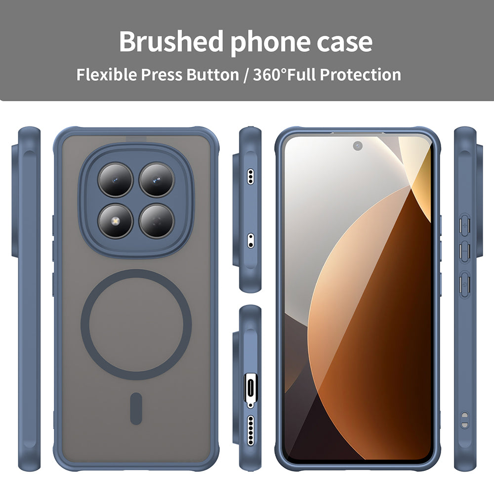 Funda MagSafe para Xiaomi Redmi Note 15 Pro 4G, Techsuit, HaloFrost II, Azul Marino