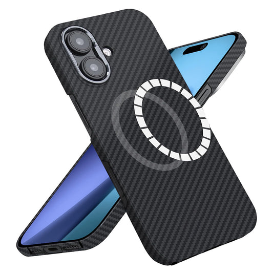 Funda MagSafe para Apple iPhone 17, Techsuit, Fibra de Aramida, Negra