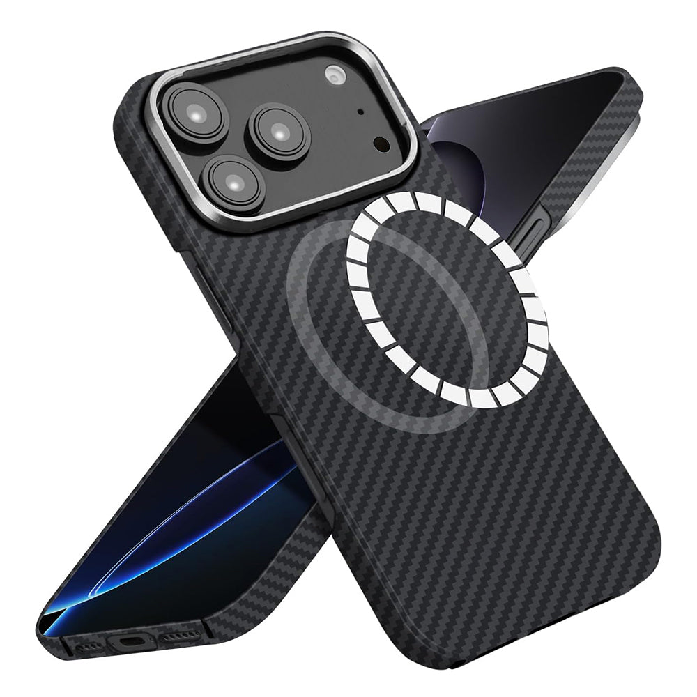 Funda MagSafe para Apple iPhone 17 Pro Max, Techsuit, Fibra de Aramida, Negra