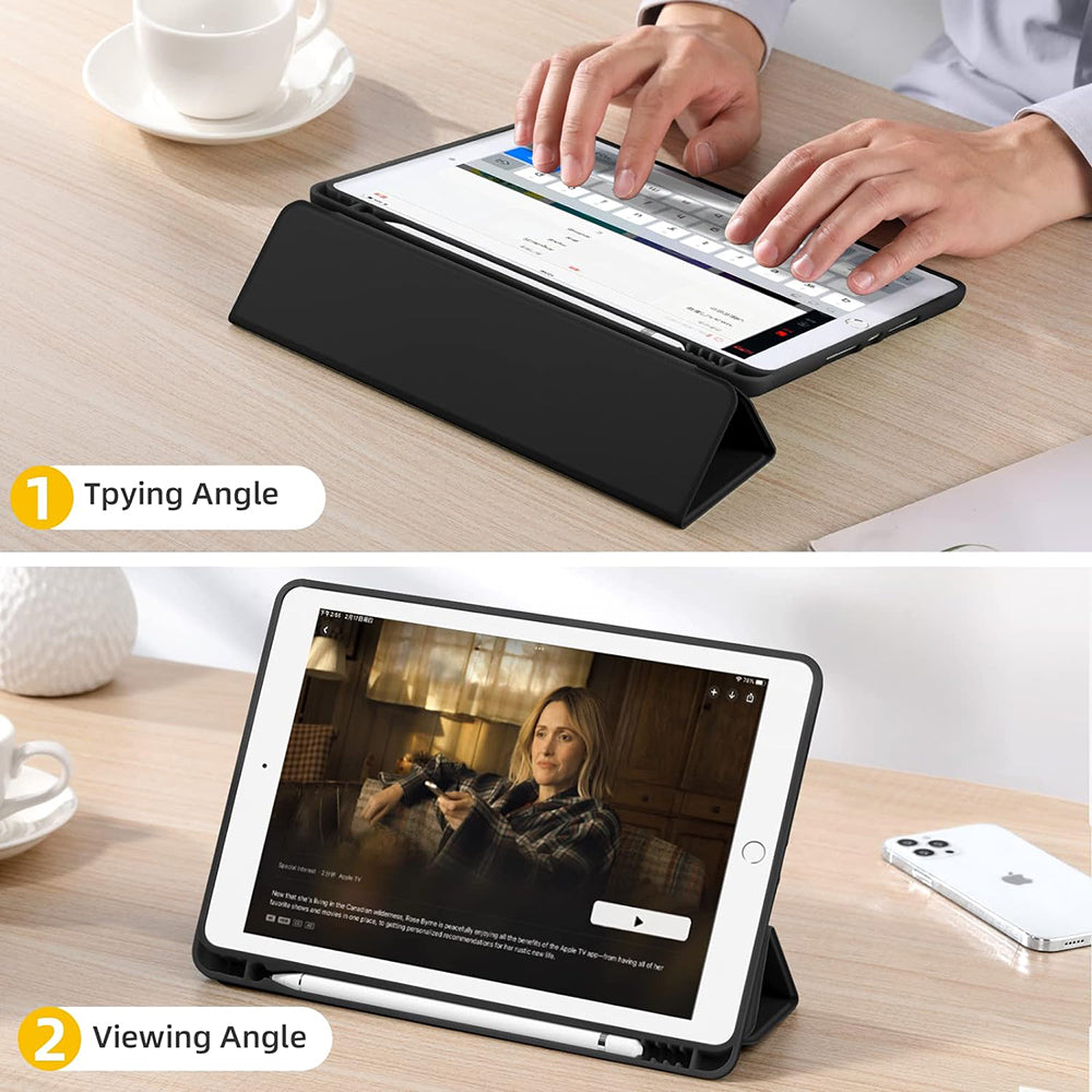 Funda para Apple iPad 10.2 (2021) / 10.2 (2020) / 10.2 (2019), Techsuit, Flex Trifold, Negra