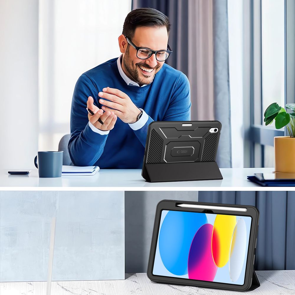 Funda para Apple iPad (2025) / iPad (2022), Tech-Protect, Endurance, Negra
