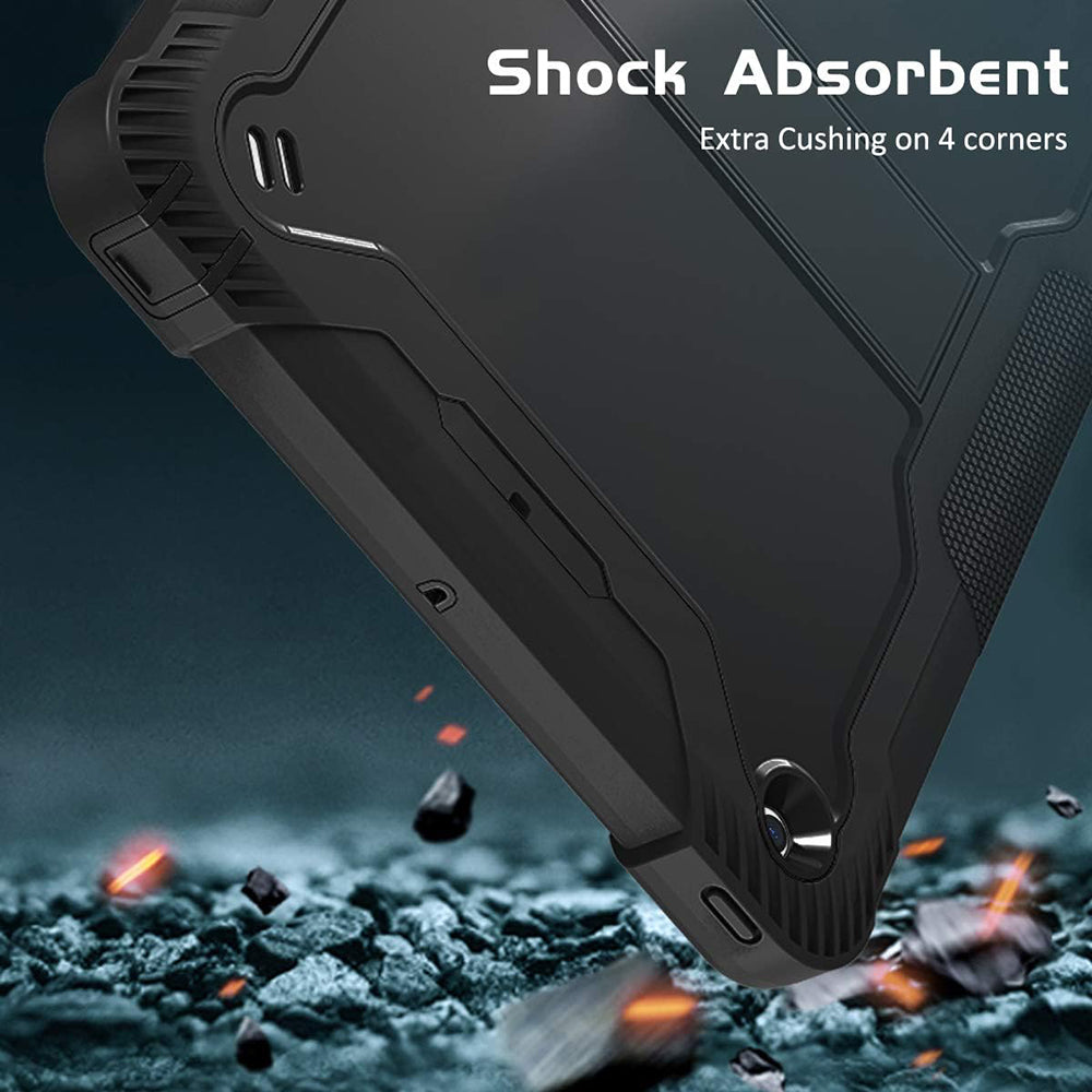 Funda para Apple iPad 9.7 (2018) / 9.7 (2017), Techsuit, Rugged TabShell, Negra