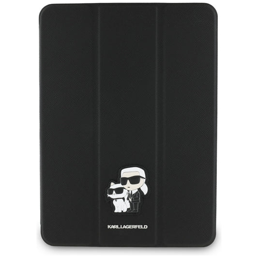 Funda para Apple iPad Air 11 (2025) / Air 11 (2024), Karl Lagerfeld, Saffiano Karl & Choupette, Negra.